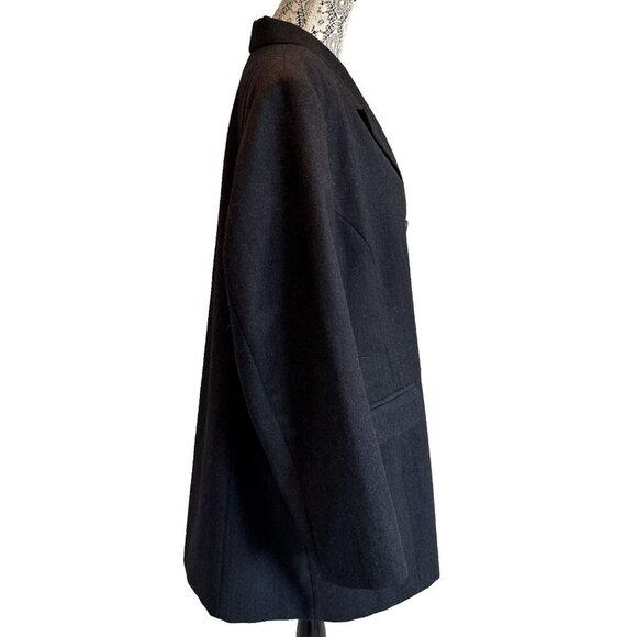 studio JAX double breasted 100 % wool jacket black, lined, size 20 W - Picture 5 of 13